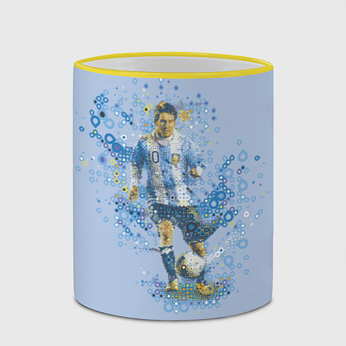 Кружка цветная Messi: Argentine Football / 3D-Желтый кант – фото 2