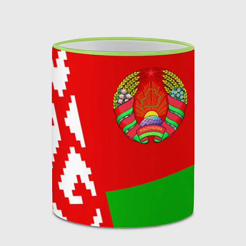 Кружка цветная Патриот Беларуси / 3D-Светло-зеленый кант – фото 2