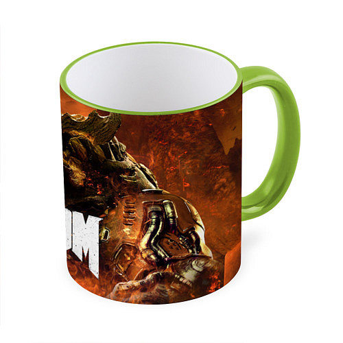 Кружка цветная DOOM 4: Hell Cyberdemon / 3D-Светло-зеленый кант – фото 1
