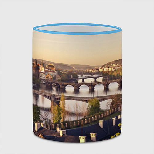 Кружка цветная Чехия Прага / 3D-Небесно-голубой кант – фото 2