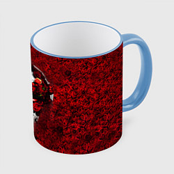 Кружка 3D Pirate Station: Flowers, цвет: 3D-небесно-голубой кант