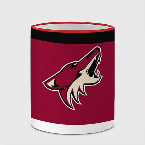 Кружка цветная Arizona Coyotes / 3D-Красный кант – фото 2