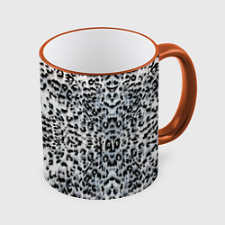 Кружка 3D White Jaguar, цвет: 3D-оранжевый кант