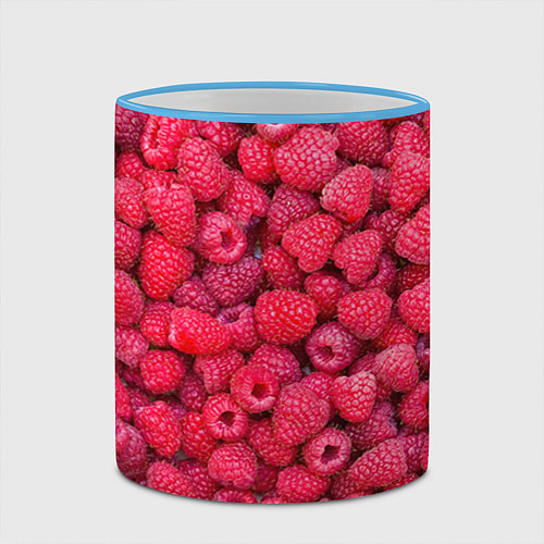 Кружка цветная Малинки / 3D-Небесно-голубой кант – фото 2