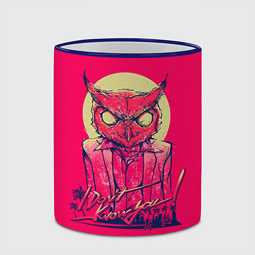 Кружка цветная I don't know you / 3D-Синий кант – фото 2