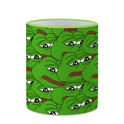 Кружка цветная Sad frogs / 3D-Светло-зеленый кант – фото 2