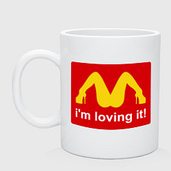 Кружка керамическая Im lovin it!, цвет: белый