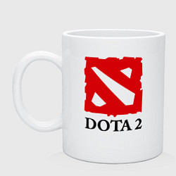 Кружка керамическая Dota 2: Logo, цвет: белый