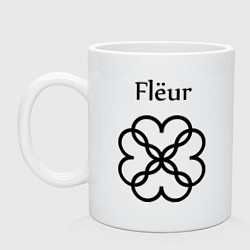 Кружка керамическая Fleur Gold, цвет: белый