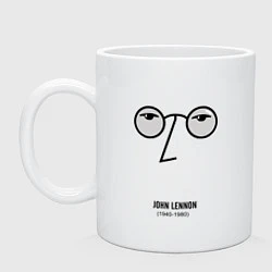 Кружка керамическая John Lennon: 1940-1980, цвет: белый