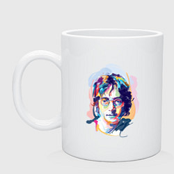 Кружка керамическая John Lennon: Art, цвет: белый