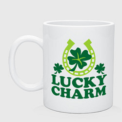 Кружка керамическая Lucky charm - подкова, цвет: белый