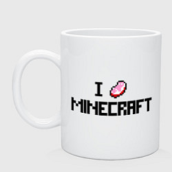 Кружка керамическая I love minecraft, цвет: белый