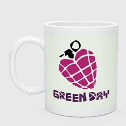 Кружка керамическая Green Day is love, цвет: фосфор