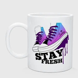 Кружка керамическая Stay fresh, цвет: белый