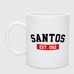 Кружка керамическая FC Santos Est. 1912, цвет: белый