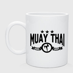 Кружка керамическая Muay thai boxing, цвет: белый