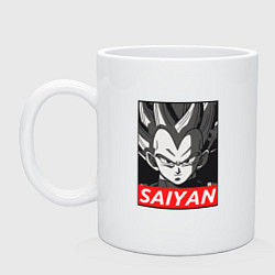 Кружка керамическая SAIYAN OBEY, цвет: белый