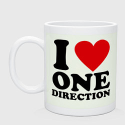 Кружка керамическая I love one direction, цвет: фосфор