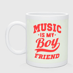 Кружка керамическая Music is my boyfriend, цвет: фосфор