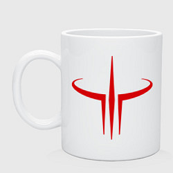 Кружка керамическая Quake logo цвета белый — фото 1