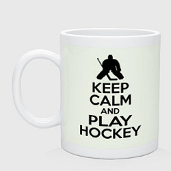 Кружка керамическая Keep Calm & Play Hockey, цвет: фосфор