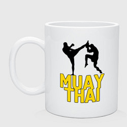 Кружка керамическая Muay Thai, цвет: белый