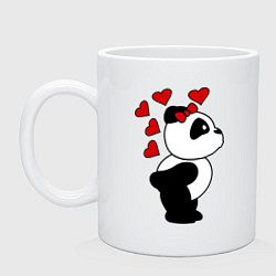 Кружка керамическая Поцелуй панды: для нее, цвет: белый