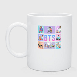 Кружка керамическая BTS Boys, цвет: белый