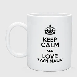 Кружка керамическая Keep Calm & Love Zayn Malik, цвет: белый