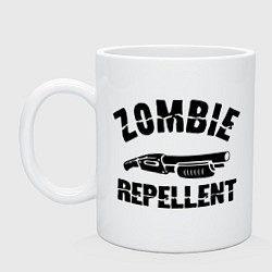 Кружка керамическая Zombie repellent, цвет: белый