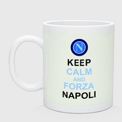 Кружка керамическая Keep Calm & Forza Napoli, цвет: фосфор