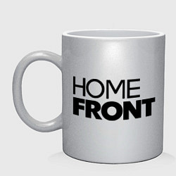 Кружка керамическая Home front, цвет: серебряный
