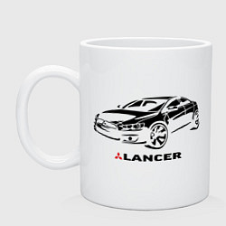 Кружка керамическая Mitsubishi lancer, цвет: белый