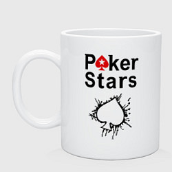 Кружка керамическая Poker Stars, цвет: белый