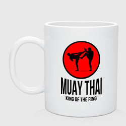 Кружка керамическая Muay thai fighters, цвет: белый