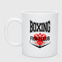 Кружка керамическая Boxing fight club Russia, цвет: белый