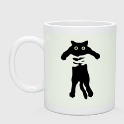 Кружка керамическая Черный кот в руках, цвет: фосфор