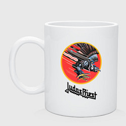 Кружка керамическая JUDAS PRIEST, цвет: белый