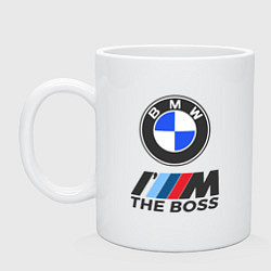 Кружка керамическая BMW BOSS, цвет: белый