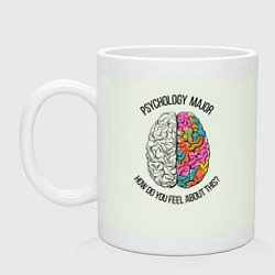 Кружка керамическая Psyhology major, цвет: фосфор