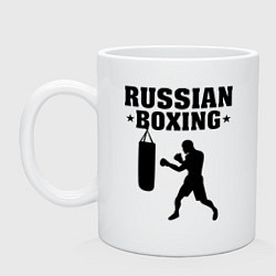 Кружка керамическая Russian Boxing, цвет: белый