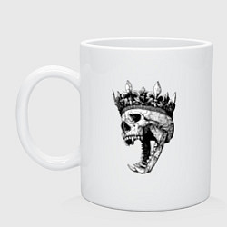Кружка керамическая Fangs - skull and crown, цвет: белый