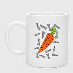 Кружка керамическая Морковка кролика, цвет: белый