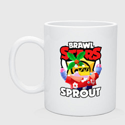 Кружка керамическая BRAWL STARS SPROUT, цвет: белый