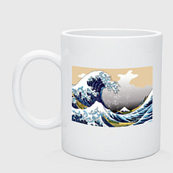Кружка керамическая The great wave off kanagawa, цвет: белый