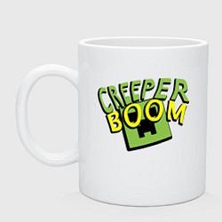 Кружка керамическая Creeper Boom, цвет: белый