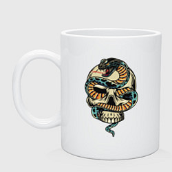 Кружка керамическая Snake&Skull, цвет: белый