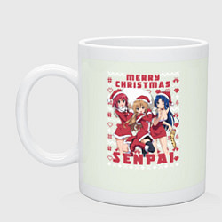 Кружка керамическая MERRY CHRISTMAS SENPAI, цвет: фосфор