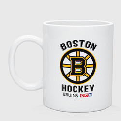 Кружка керамическая BOSTON BRUINS NHL, цвет: белый
